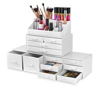 Sorbus Organizzatore per trucco grande - Organizzatore di gioielli e trucco impilabile per il com per il bagno di vanit - 12 cassetti organizzatori