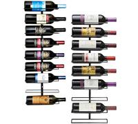 Sorbus Wall Mount Wine Rack - 18 Level Wine Rack Wall Mounted for Wine Bottles, Liquor, Champagne - Black Metal Wine Bottle Holder for Home Bar