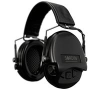 Sordin MIL AUX Slim - 74308-04-S - Paraorecchie militari attivi, cuscino in schiuma e cinturino in pelle, Schwarze Kapseln, Taglia unica