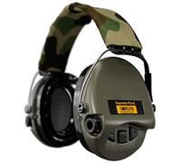 Sordin Pro-X LED Protezioni acustiche a capsula 75302-X-07 - EN 352 - Cuscino in gel, Nastro mimetico & capsule verdi