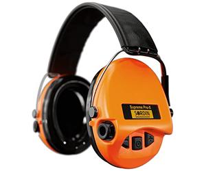 Sordin Pro-X Protezioni acustiche a capsula 75302-X/L-14-S - EN 352 - Cuscino in schiuma, Cinturino in pelle & capsule arancioni