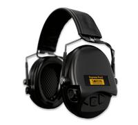 Sordin Pro-X Slim - protezione acustica attiva per la caccia 74302-X/L-02-S - EN 352 - cuscino in schiuma, cinturino in pelle e capsula nera