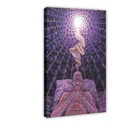 SORECI Alex Grey - Poster su tela psichedelico, decorazione artistica da parete per soggiorno, camera da letto, decorazione con cornice, 30 x 45 cm