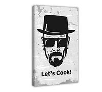 SORECI Heisenberg Lets Cook - Poster su tela, decorazione artistica da parete per soggiorno, camera da letto, decorazione con cornice, 30 x 45 cm