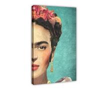 SORECI Pittore messicano Frida Kahlo Art Painting 24 poster su tela, decorazione artistica da parete per soggiorno, camera da letto, decorazione con cornice, 30 x 45 cm