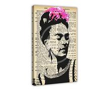SORECI Pittura artistica messicana Frida Kahlo 27 poster su tela, decorazione artistica da parete per soggiorno, camera da letto, decorazione con cornice, 40 x 60 cm
