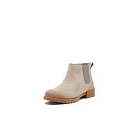 SOREL Women's Emelie II Chelsea Boot - Omega Taupe, Gum 10 - Waterproof Leather Rain Boots - Size 12