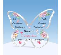 Sorella Acrilico Placca Ispiratore Regalo Laurea Targhe e Cartelli Decorativi Donne Compleanno Natale Apprezzare Farfalla Segno Decorazione Casa Incoraggiare Ricordo Capodanno