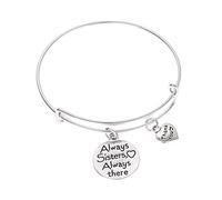 Sorella di Amicizia Sveglia Registrabile Donna Lettera Bracciale Ragazza Forma Rotonda Braccialetti con Ciondolo Gioielli Regalo da Donna Elegante e Popolare Professional