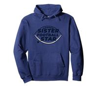 Sorella di Una Stella del Calcio: Orgoglioso Sostegno familiare Felpa con Cappuccio, Unisex per Adulti, Navy, M