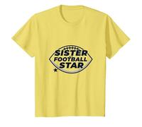 Sorella di Una Stella del Calcio: Orgoglioso Sostegno familiare Maglietta, Bambini, Limone, 4 Anni