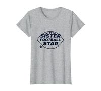 Sorella di Una Stella del Calcio: Orgoglioso Sostegno familiare Maglietta, Donna, Grigio Melange, 3XL