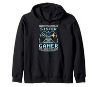 Sorella Gamer Ho Due Titoli Sorella E Gamer Felpa con Cappuccio