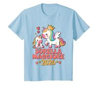 Sorella Maggiore 2026 Regali Sarò Una Sorella Maggiore 2026 Maglietta, Bambini, Celeste, 10 Anni