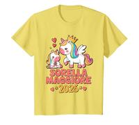 Sorella Maggiore 2026 Regali Sarò Una Sorella Maggiore 2026 Maglietta, Bambini, Limone, 6 Anni
