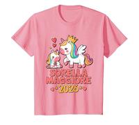 Sorella Maggiore 2026 Regali Sarò Una Sorella Maggiore 2026 Maglietta, Bambini, Rosa, 4 Anni