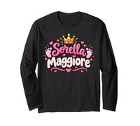 Sorella Maggiore E Cuori Annuncio di Nascita Maglia a Manica