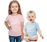 Sorella Maggiore e fratellino. Set per Neonati e Neonate Idea Regalo per Nascita Bimba Rosa 5-6 Anni (106/116cm) / Neonato Celeste 0-3 Mesi