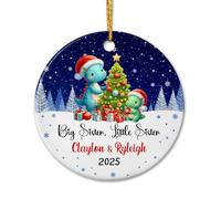 Sorella Maggiore E Sorella Minore Dinosauro Ornamenti Di Albero Di Natale Ceramica Addobbi Per Natale Con Cordino Ciondoli Decorazione Albero Di Natalizia