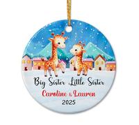 Sorella Maggiore E Sorella Minore Giraffa Ciondoli Decorazione Albero Di Natalizia Con Cordino Ornamento In Ceramica Natalizia Ceramica Ornamenti Di Albero Di Natale