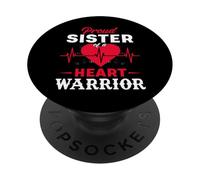 Sorella orgogliosa di un guerriero del cuore consapevolezza CHD PopSockets PopGrip Adesivo
