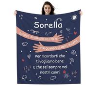 Sorella Questo è un abbraccio solo per te per quando siamo lontani Per ricordarti che ti vogliamo bene E che sei sempre nei nostri cuori Coperta per Sorella Regalo di Compleanno Regalo di Natale