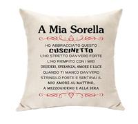 Sorella Regali, Copricuscino Regalo per Sorella Sorelle Regali di Compleanno per Sorelle Donne Regali Divertenti per Sorella Bestie Cuscino Ricordo Copricuscino Polso Quadrato 45 x 45 (Sorella)