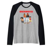 Sorellanza Donne Nere Melanina Drip Blood Halloween Squad Maglia con Maniche Raglan