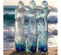 Sorelle dal mio fianco, scultura con tre sorelle, ornamento per sorella 2025, regalo di compleanno e amicizia per il giorno del Ringraziamento, Natale (tre sorelle)