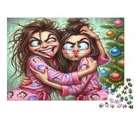 Sorelle di Natale Puzzles 1000 Pezzi Carta riciclata per adulti Puzzle per adulti Impossibile difficile stimolante Ottima idea regalo per uomini e donne 38x26cm/1000pcs