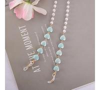 SOREZE Catene per Occhiali con Perline di Perle a Forma di Cuore Catene per Occhiali con Corda appesa Catena per Occhiali da Sole in Metallo Cordini Catene per Maschere da Donna
