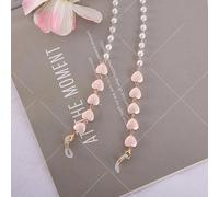 SOREZE Catene per Occhiali con Perline di Perle a Forma di Cuore Catene per Occhiali con Corda appesa Catena per Occhiali da Sole in Metallo Cordini Catene per Maschere da Donna