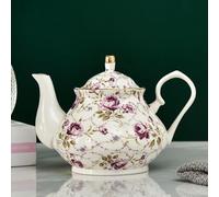 SOREZE Teiera Europea in Porcellana Cinese da 400 ml. Set da tè pomeridiano Inglese. Teiera in Porcellana. Caffettiera Resistente al Calore