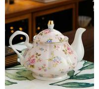 SOREZE Teiera Inglese Britannica da 400 ml con Base riscaldante in Porcellana, Set di teiere con fornello in Ceramica