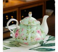 SOREZE Teiera Inglese Britannica da 400 ml con Base riscaldante in Porcellana, Set di teiere con fornello in Ceramica