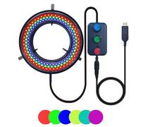 Sorgente luminosa ad anello per microscopio regolabile, illuminatore per microscopio stereo da laboratorio e fotocamera (144 LED RGB)