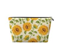 Sorie di girasole fresco stampate, Borsa da toilette Borsa per trucco Borsa per cosmetici Borsa da toilette da viaggio portatile