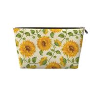 Sorie di girasole fresco stampate, Borsa per il trucco Borsa per cosmetici Borsa da toilette da viaggio portatile Borsa da toilette