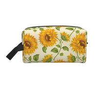 Sorie di girasole fresco stampate, Borsa per il trucco Borsa per cosmetici Borsa da viaggio portatile da viaggio Borsa per trucco Organizer