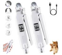 Soriva 2 in 1 Pet Nail Trimmer, Soriva Nail Trimmer & Grinder Built-In 2 LED Safety Light, Splash Guard, Silent, Built-in 2 LED Safety Light Splash Guard, Ultra Quiet LED Power Display (2 sets)