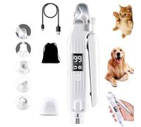 Soriva, tagliaunghie 2 in 1 per animali domestici, con luce, tagliaunghie 2 in 1 e smerigliatrice, illumina le unghie o la linea di sangue per unghie spesse, paraspruzzi, silenzioso, per cani e gatti