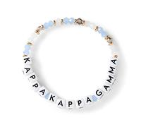 Sorority Shop Kappa Kappa - Bracciale con perline in vetro con nome KKG e perline in oro 18 carati, gioielli per sorellanza greca per regali Big Little Sorority, One Size, Vetro, Vetro
