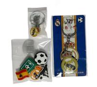 Sorpresa Dental Set di accessori da calcio, multicolore con portachiavi, ciondoli e spille, design sportivo con scudo di calcio spagnolo