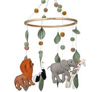 Sorrel + Fern Safari Adventure - Mobiletto per culla per bambini, motivo: elefante, leone e giraffa, decorazione per bambini e bambini