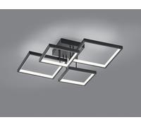SORRENTO PLAFONIERA LED 24W 2800lm, 3000K 4 QUADRATI NERA DIMMERABILE CON INTERRUTTORE L.52X52CM