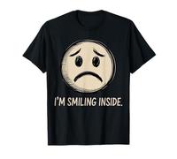Sorridente all'Interno: Design con Volto Triste Disegnato a Mano Maglietta