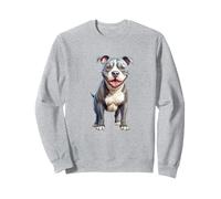 Sorridente American Bully Dog Razza Opera d'Arte Amante degli Animali Domestici Felpa