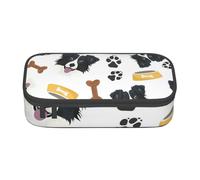 Sorridente cane Border Collie, Astuccio per matite, Astuccio per matite Astuccio per penne a matita di grande capacità Borsa per cosmetici