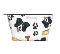 Sorridente cane Border Collie, Borsa da toilette Borsa per trucco Borsa per cosmetici Borsa da toilette da viaggio portatile