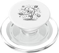 Sorridente delfino esploratore cosmico con pianeti e stelle PopSockets PopGrip per MagSafe